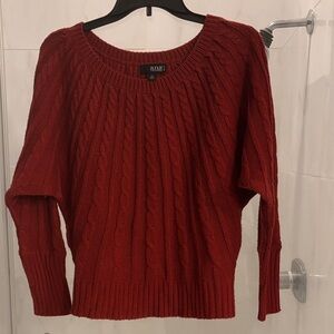 a.n.a. Petite Medium Women's Vibrant Red Cable Knit Sweater
